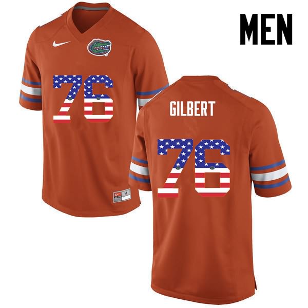 NCAA Florida Gators Marcus Gilbert Men's #76 USA Flag Fashion Nike Orange Stitched Authentic College Football Jersey CPP2164WK